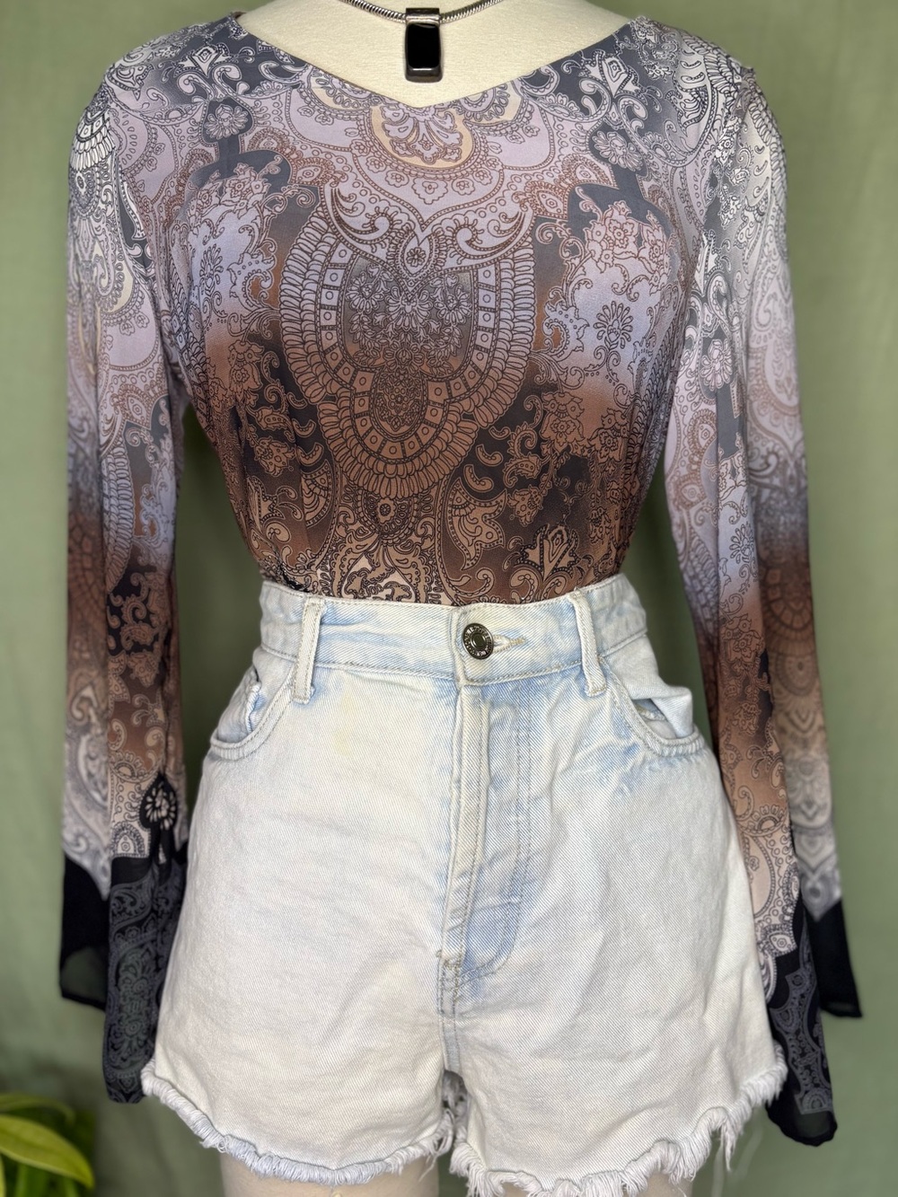 Paisley Ombre Long-Sleeve Top #90s #y2k #whimsigoth